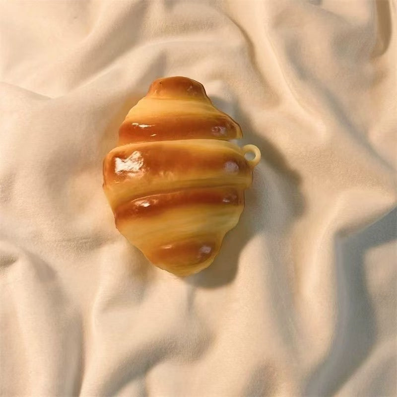 Milk flavor fun silicone 3D cow horn bread  Earphone Case