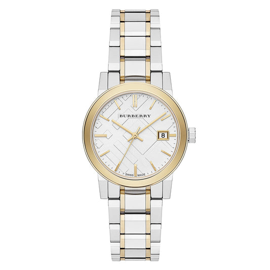 Burberry The City Ladies 34mm Two-Tone Yellow Gold Watch