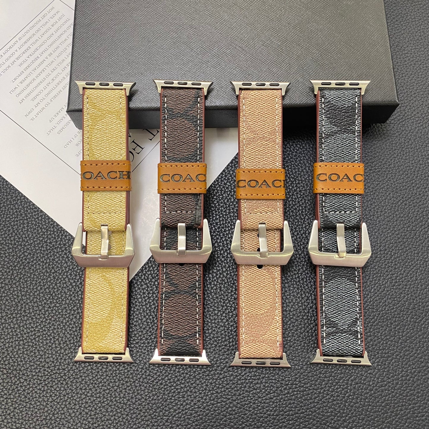 Leather Classic Apple Watch Band Coffee-YHK244221710