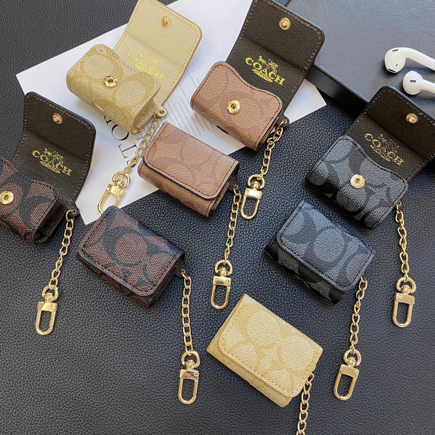 Luxury Classic AirPods Pro Cases Coffee-YH240425